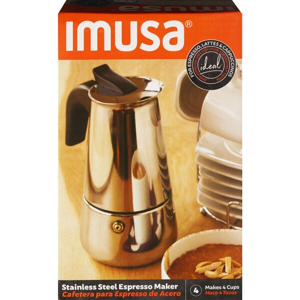 Imusa Espresso Coffee Maker, 4  Cup Capacity, Stainless Steel,  Silver