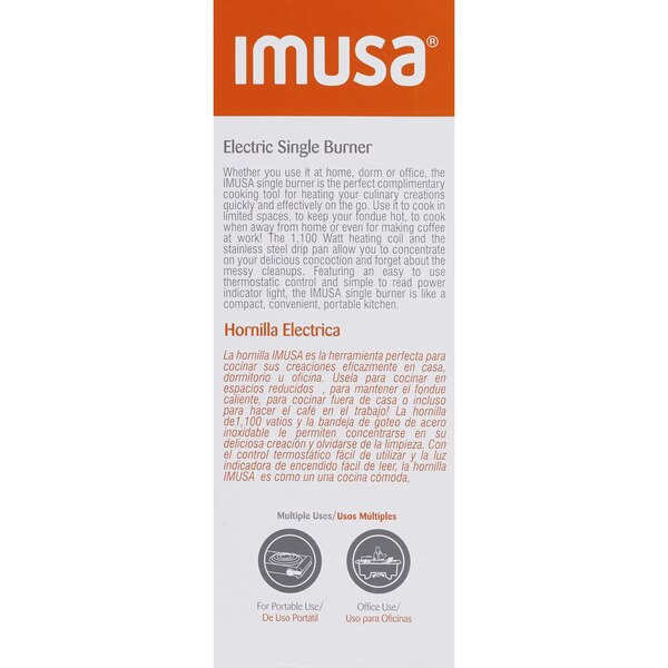 IMUSA Single Electric Burner, Adjustable Knob