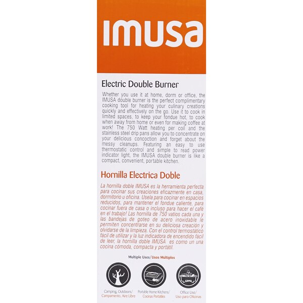 IMUSA Electric Double Burner, Adjustable Knob