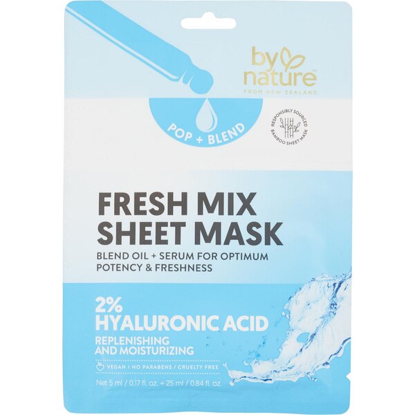 By Nature Fresh Mix Sheet Mask, 2% Hyaluronic Acid