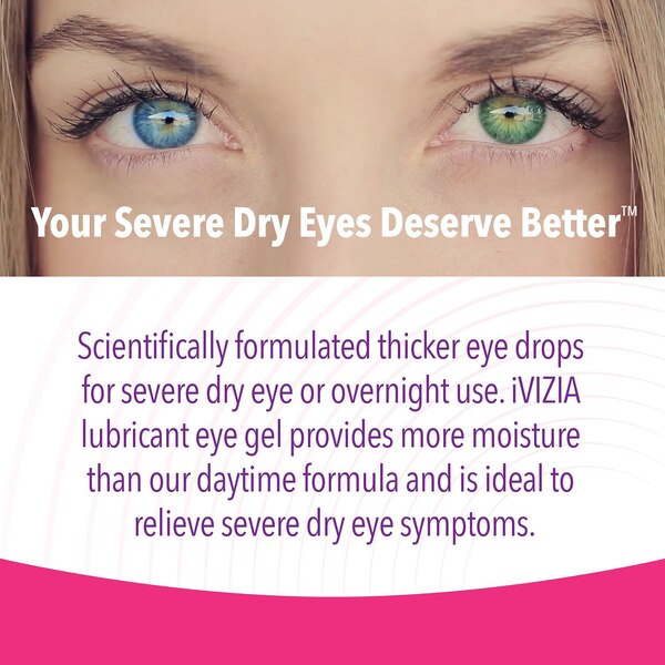 iVIZIA Lubricant Eye Gel for Severe and Nighttime Dry Eye Relief, Preservative-Free, 30 CT