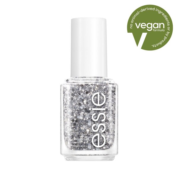 essie Salon-Quality Nail Polish, Vegan, a cut above (pink glitter), 0.46 fl oz