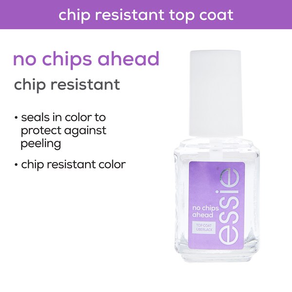 essie Salon-Quality Nail Care, Vegan, no chips ahead (clear top coat), 0.46 fl oz