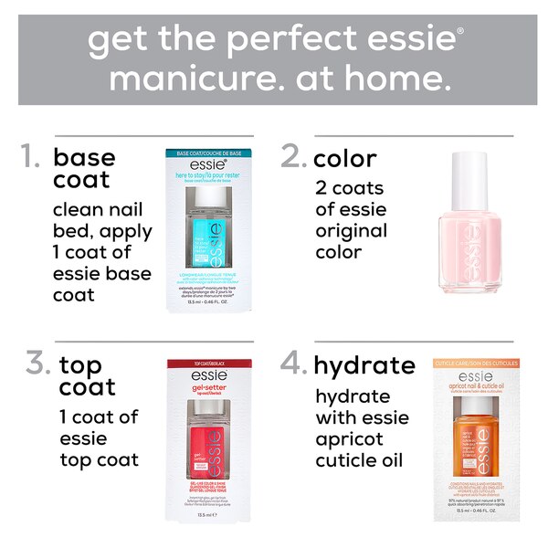 essie salon quality nail care, vegan, clear top coat, good to go, 0.46 fl oz