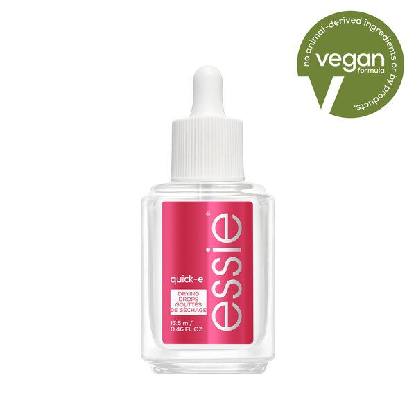 essie Salon-Quality Nail Care, Vegan, quick-e drops (clear quick dry drops), 0.46 fl oz