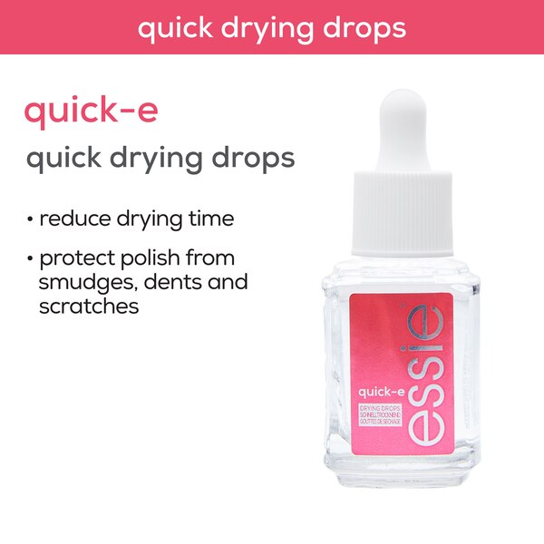 essie Salon-Quality Nail Care, Vegan, quick-e drops (clear quick dry drops), 0.46 fl oz