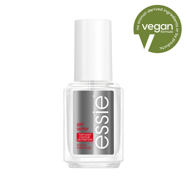 essie Salon-Quality Nail Care, Vegan, gel finish (clear top coat)