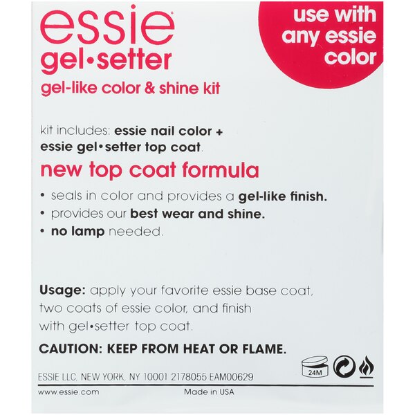 essie Gel-Setter Gel Like Color and Shine Plus Top Coat Kit