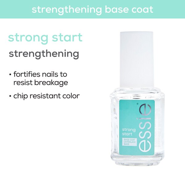 essie Salon-Quality Nail Care, Vegan, strong star clear base coat + strengthener