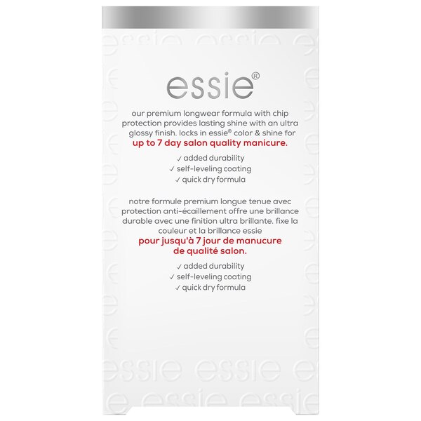 essie Salon-Quality Nail Care, Vegan, salon-quality longwear top coat, stay longer, 0.46 fl oz