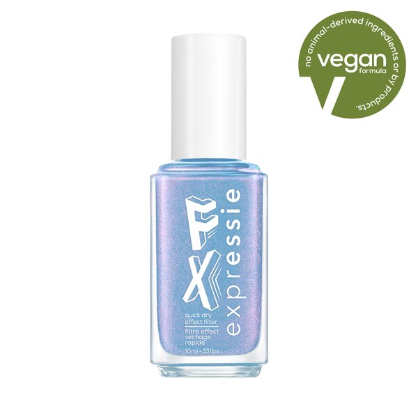 essie expressie  FX quick dry nail polish, frosty blue, Immaterial Frost FX Top Coat, 0.33 fl oz