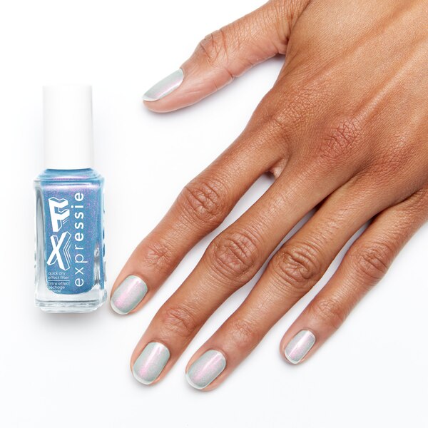 essie expressie  FX quick dry nail polish, frosty blue, Immaterial Frost FX Top Coat, 0.33 fl oz