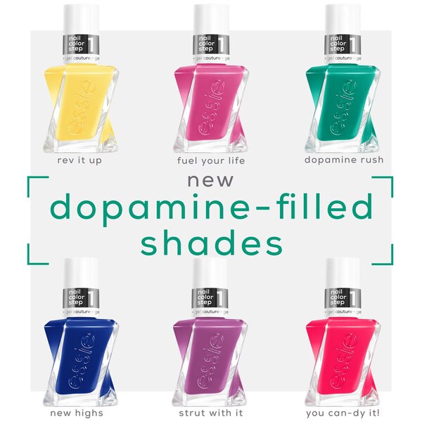 essie Gel Couture Long-Lasting Nail Polish, Dopamine Rush Collection