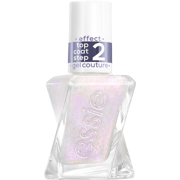 essie Gel Couture Long-Lasting Nail Polish, Metallic Glaze Top Coats, blushed metal