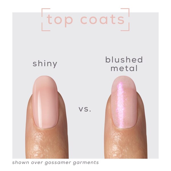 essie Gel Couture Long-Lasting Nail Polish, Metallic Glaze Top Coats, blushed metal