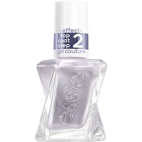 essie Gel Couture Long-Lasting Nail Polish, Metallic Glaze Top Coats, glazed chrome