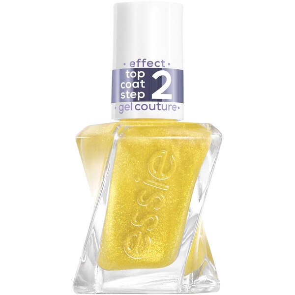essie Gel Couture Long-Lasting Nail Polish, Metallic Glaze Top Coats, crushed gold