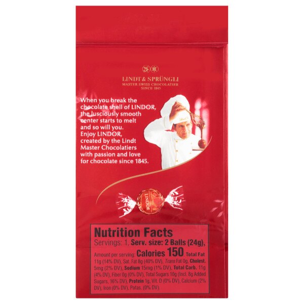 Lindt, Lindor Milk Chocolate Candy Truffles with Smooth, Melting Truffle Center, 0.8 oz