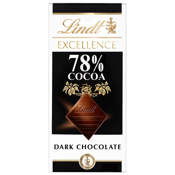 Lindt Excellence 78% Cocoa Dark Chocolate Candy Bar, Dark Chocolate, 3.5 oz