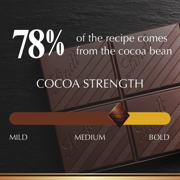 Lindt Excellence 78% Cocoa Dark Chocolate Candy Bar, Dark Chocolate, 3.5 oz