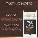 Lindt Excellence 78% Cocoa Dark Chocolate Candy Bar, Dark Chocolate, 3.5 oz, thumbnail image