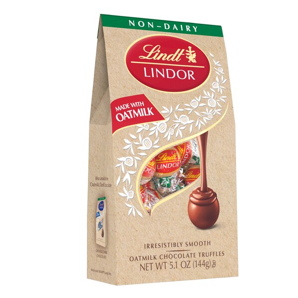 Lindt Lindor OatMilk Chocolate Truffles, Non-Dairy Chocolate Truffles with Smooth, Melting Truffle Center, 5.1 oz