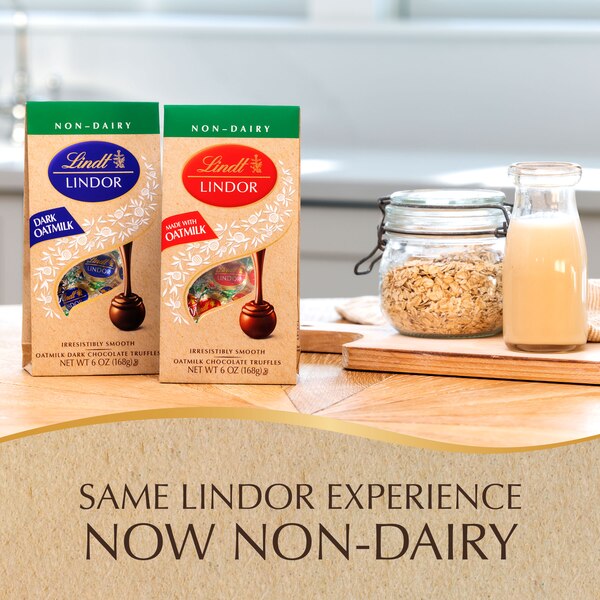 Lindt Lindor OatMilk Chocolate Truffles, Non-Dairy Chocolate Truffles with Smooth, Melting Truffle Center, 5.1 oz