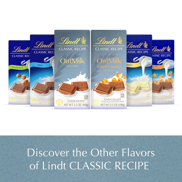 Lindt Classic Recipe OatMilk Chocolate Candy Bar, 3.5 oz