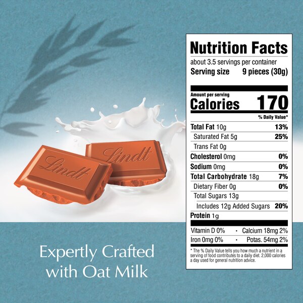 Lindt Classic Recipe OatMilk Chocolate Candy Bar, 3.5 oz