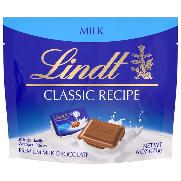 Lindt, Classic Recipe Milk Chocolate Candy Individually Wrapped Pieces, 30 ct, 6 oz