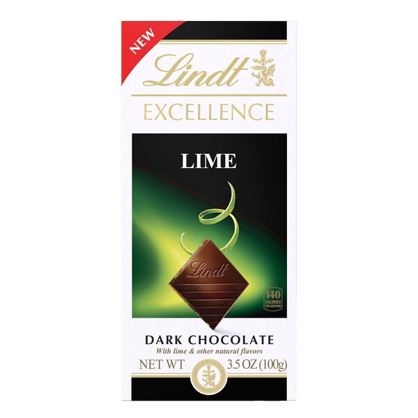 Lindt Excellence Lime Dark Chocolate Candy Bar, 3.5 oz