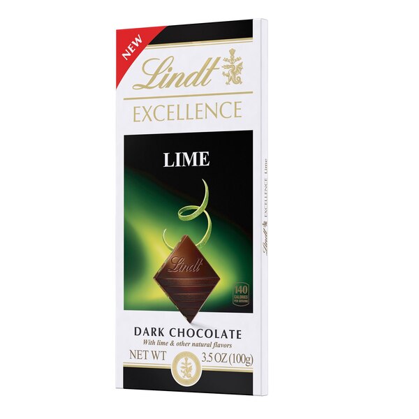 Lindt Excellence Lime Dark Chocolate Candy Bar, 3.5 oz