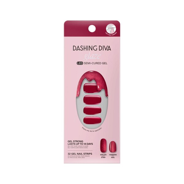 Dashing Diva Glaze Gel Art Studio False Nails, Ruby Red Apple