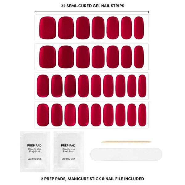 Dashing Diva Glaze Gel Art Studio False Nails, Ruby Red Apple