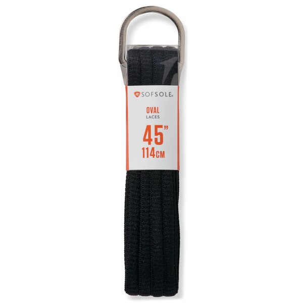 Sof Sole D-Ring Oval Laces, Black, 45 in