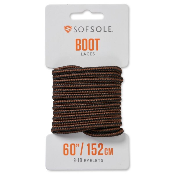 Sof Sole Boot Laces, Black and Brown, 60 in
