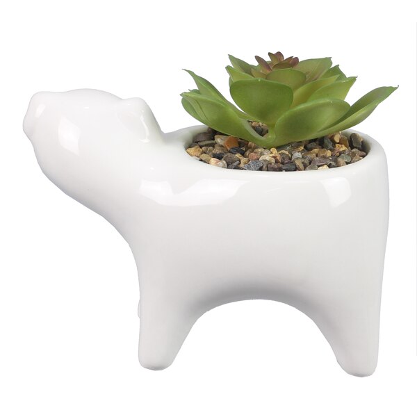 Young's Ceramic Dog Shape Planter