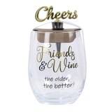 Young's Wine Glass W Topper Friends 20 oz, thumbnail image