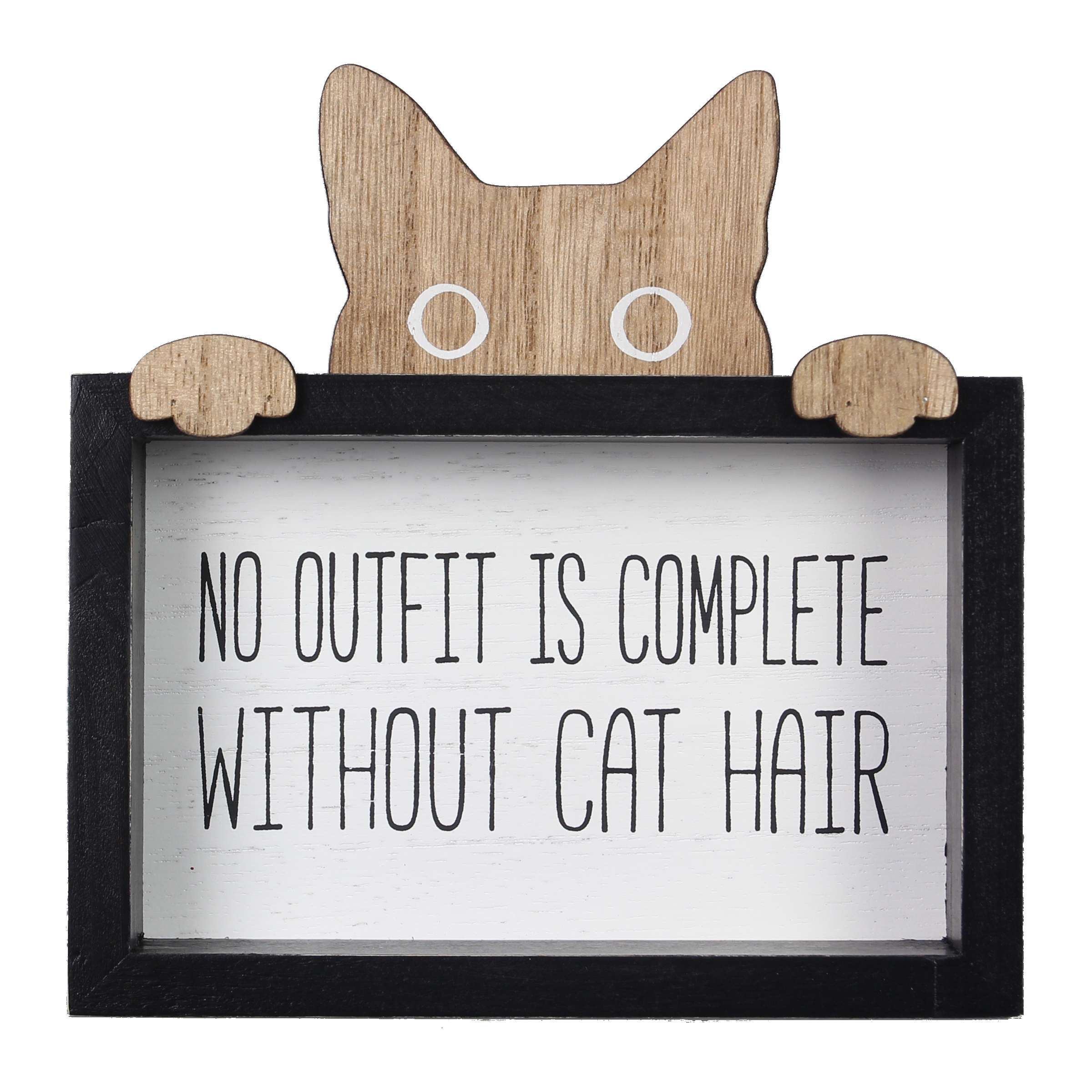 Young's Cat Shelf Sign No Outfit Is Complete