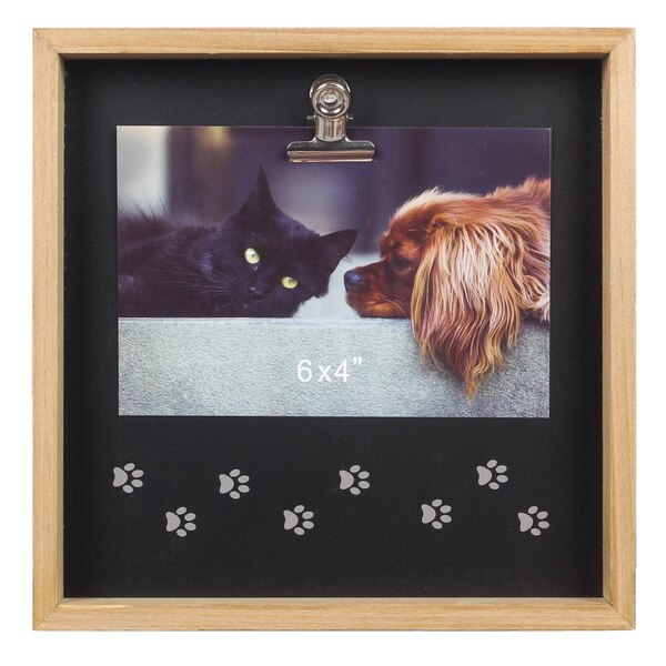 Young's Inc. Paw Print Wooden Photo Frame with Clip, 4 x 6 in