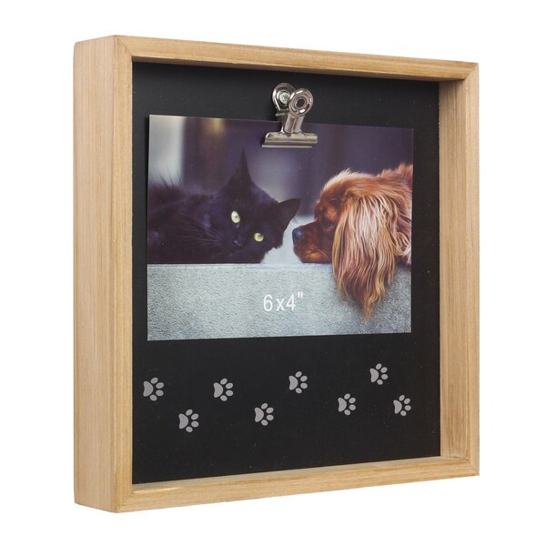 Young's Inc. Paw Print Wooden Photo Frame with Clip, 4 x 6 in