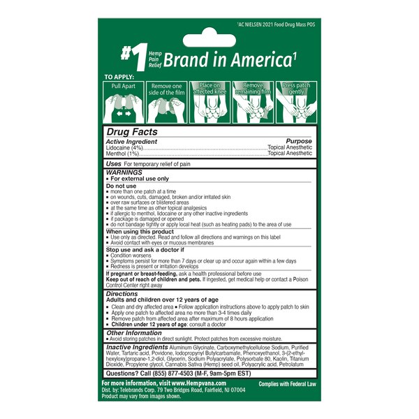Hempvana Kneebird Ultra Strength Pain Relief Patches, 3 CT