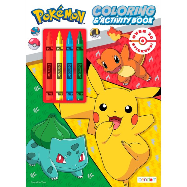  Pokemon Coloring and Activity Book with Crayons