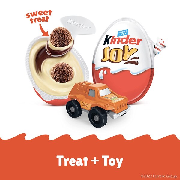 Kinder Joy Treat & Toy Sweet Cream Topped with Cocoa Wafer Bites, 1 ct, 0.7 oz