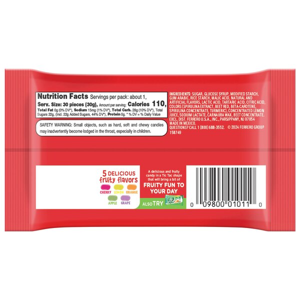 Tic Tac, Chewy Sweet Adventure Single, 1.8 Oz