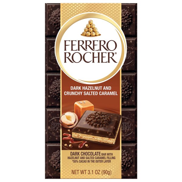 Ferrero, Dark Hazelnut And Crunchy Salted Caramel Tablet Bar, 3.1 oz