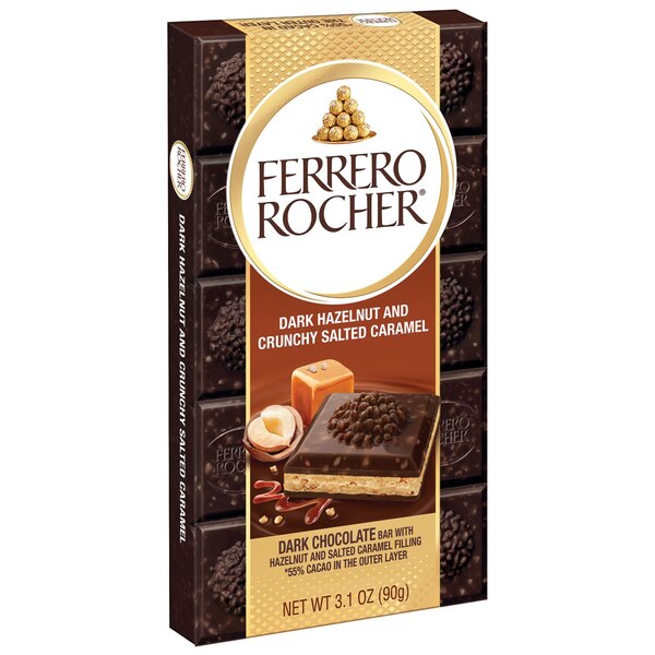 Ferrero, Dark Hazelnut And Crunchy Salted Caramel Tablet Bar, 3.1 oz