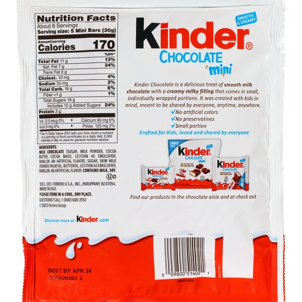 Kinder, Chocolate Minis, Share Size, 7.2 oz