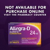 Allegra-D Pseudoephedrine 24-Hour Non-Drowsy Allergy & Congestion Relief Tablets, thumbnail image 5 of 7
