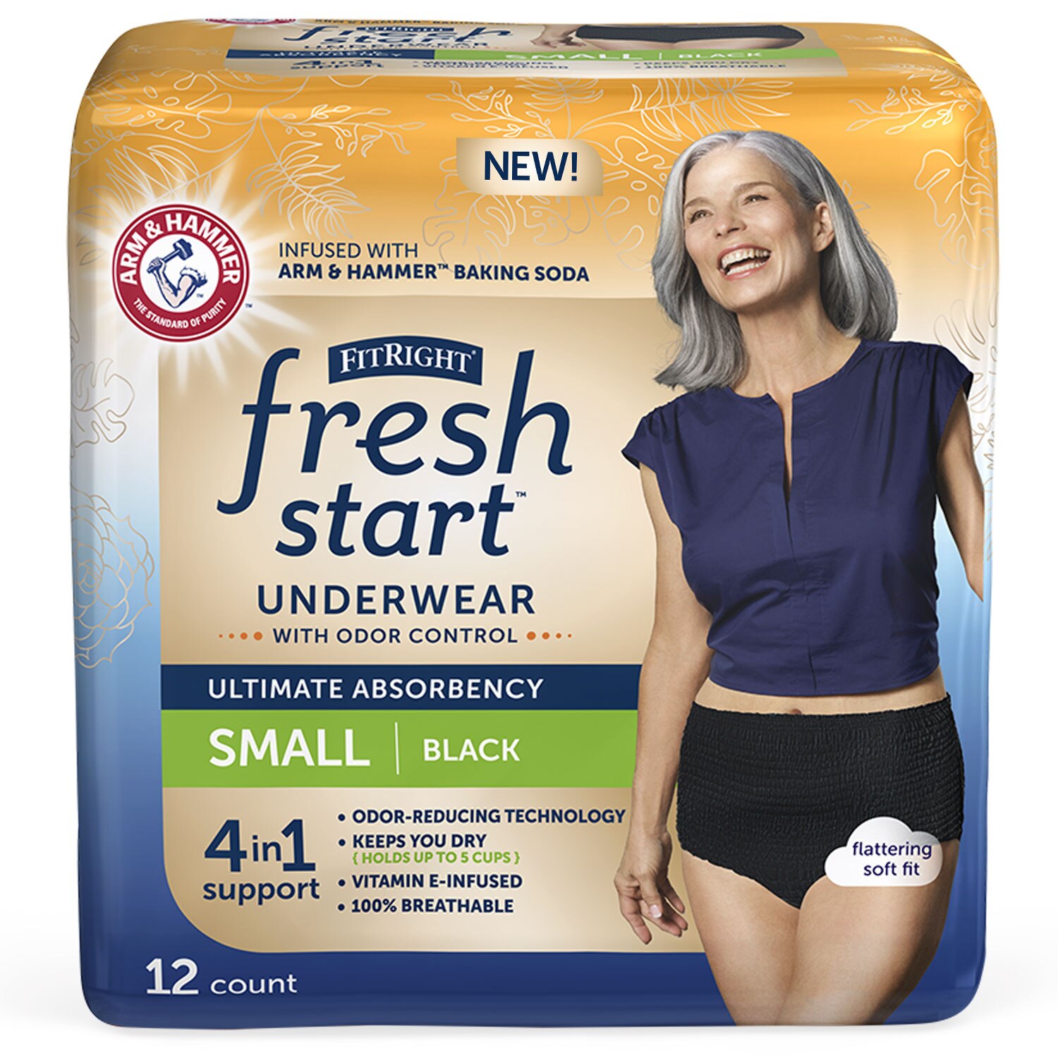 Customer Reviews: FitRight Fresh Start Urinary Incontinence Underwear,  Black, 48 Count, (12ct, Pack of 4) - CVS Pharmacy